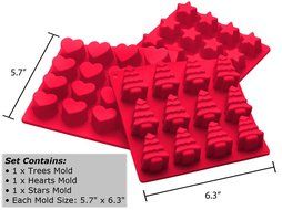 StarPack Premium Silicone Christmas Candy Molds (3 Pack) Perfect for Holiday Candies, Chocolates, Soap, Gummies... N5