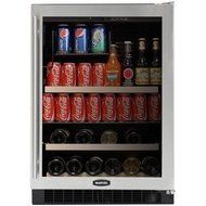 14 Bottle Dual Zone Wine Refrigerator Finish: Black Cabinet With Black Overlay Door, Hinge Location: Left, Lock... N2