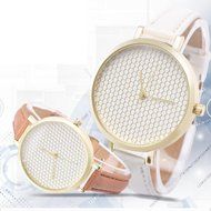 XILALU Women watch, Leather printing Analog Quartz concise Fashion Ladies table Wrist Watch (Beige) N14