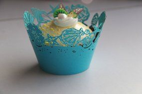 24pcs Sea Shells Seashell Laser Cut Cupcake Wrappers Decoration Wedding Birthday Party Decoration (Purple) N4