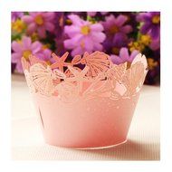 24pcs Sea Shells Seashell Laser Cut Cupcake Wrappers Decoration Wedding Birthday Party Decoration (Purple) N5