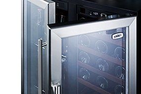 Summit SWBV3067 30" Wine and Beverage Cooler With Dual Zone Design Digital Thermostats Professional Handles Glass... N4