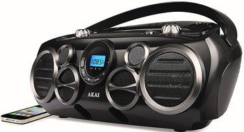 Akai CE2300-BT Bluetooth CD Boom Box with AM/FM Digital Readout &amp; 6 Speakers N3
