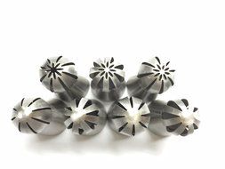 9Snail 7 pcs. Russian Stainless Steel Icing Piping Nozzles Sphere Ball Shape Pastry Tips Cake Decorating Decoration... N2