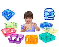Sandwich Crust Cutter for Kids - Set of 9 Crust &amp; Cookie Cutters - Dinosaurs, elephants, butterflies, five-pointed... N4