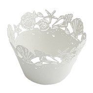 Somnr&reg; 60 White Beach Themed Wedding Sea Shell Seashells Cupcake Wrapper Baby Shower Wedding Party Cake Liners...