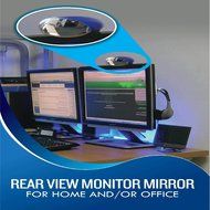 Rear View Monitor Mirror - Fits Regular &amp; Flat Screen LCD Monitors - Wide Angle Convex Viewing... N4