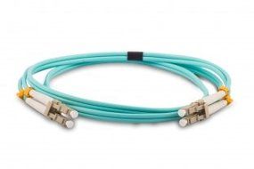 Cables.com 5-Pack 10 Meter LC-LC OM3 10GB Aqua Duplex Multimode Fiber Patch Cable