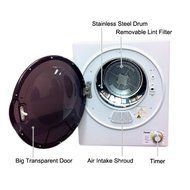 Panda Portable Compact Stainless Steel Tumble Dryer Apartment Size 110v 13lbs/3.75 Cu.ft. PAN760SF N6