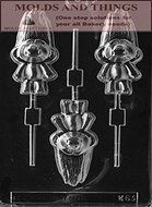 TROLL Lolly Kids Chocolate Candy Mold with &copy; molding Instructions - Set of 3
