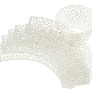 Amanadan 120 Vine Filigree Lace Baking Cup Muffin Case Trays, Artistic Bake hollow-out Cupcake Wrapper Liner for...