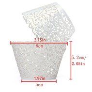 Amanadan 120 Vine Filigree Lace Baking Cup Muffin Case Trays, Artistic Bake hollow-out Cupcake Wrapper Liner for... N2