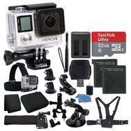 GoPro HERO4 SILVER Edition Camera HD Camcorder With Deluxe Carrying Case + Head Strap + Chest Strap + 2 Battery... N2