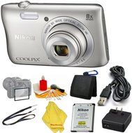 Nikon COOLPIX S3700 Digital Camera with 8x Optical Zoom and Built-In Wi-Fi (Silver)+ 6pc Starter Set
