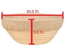 10.5 Inch Banneton Proofing Basket + FREE Cloth Liner + Sillicone Bowl Scraper + Instructions &amp; Recipe - Creates... N8