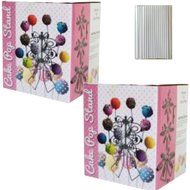 2-Pack Swirly Cake Pop Lillipop Stand Holder (Holds 18 Cake Pops/Candies) Gift Set Plus 1 Pack of 6-Inch Cake...