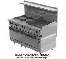 Vulcan EV60-SS6FP24G208 Restaurant Range electric 60&quot; (6) 2.0kW French hot plate