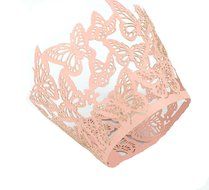 Yansanido 12 set pink Filigree Artistic Bake Little Vine Lace Laser Cut Cupcake Wrapper Cup Muffin Case Trays... N61