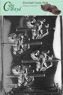 Cybrtrayd M072A Carousel-Horses Chocolate Candy Mold with Exclusive Cybrtrayd Copyrighted Chocolate Molding Instructions