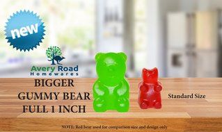 BIGGER Gummy Bear Mold Silicone 3 PACK - 3 DROPPERS + RECIPE PDF ~ LARGE LFGB FDA Gummy Bears molds non BPA Candy... N6