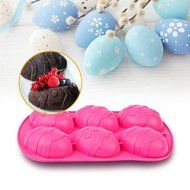 inkint 6-Hole Easter Festival Egg Cake Bread Muffin Brownie Cupcake Fondant Making Baking Mold Silicone DIY Homemade... N7