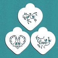 Y&amp;XL&amp;H Love Birds Heart Cookie Stencil Set, Cookie Stencil,Stencil for cake decorating,