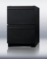 Summit SP5DS2DBLK 24" 5.4 cu. ft. Capacity Built-in Drawer Refrigerator Digital Thermostat Auto Defrost Enamel...
