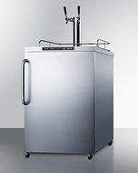 Summit SBC635MOS7TWIN Freestanding commercially listed dual tap outdoor beer dispenser, auto defrost with digital...