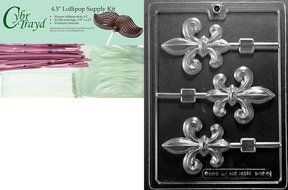 Cybrtrayd D097 Chocolate Candy Mold, Fleur-De-Lis Lolly Dads and Moms N11