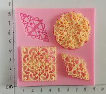 Wocuz W0721 Silicone 4 Mini Size Lace Pattern Fondant Mold Candy Making Mould Cake Embossing Decoration N3