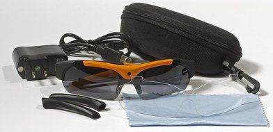 POV PRO25 HD Action Video Camera Sunglasses with Stereo Audio Recording (Black/Orange) N4