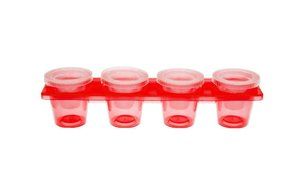 FineLife Icy Shots - 12-Piece Shot-Glass Ice Cube Mold Set - Red N3