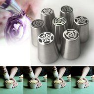 Signstek 7PCS Stainless Steel Cake Decoration Nozzles DIY Icing Piping Pastry Cookies Making Bakery Tips N6