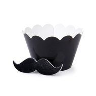 Click Down 12pcs DIY Mustache Cupcake Wrappers Cake Toppers Picks Decoration N5