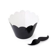 Click Down 12pcs DIY Mustache Cupcake Wrappers Cake Toppers Picks Decoration N7