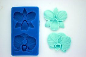 SMALL ORCHID SET SILICONE MOLD FOR FONDANT, GUM PASTE, CHOCOLATE, HARD CANDY, FIMO, CLAY, SOAPS