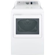 GE GTD65GBSJWS 27" Energy Star Rated Front Load Gas Dryer with 7.4 cu. ft. Capacity in White N2