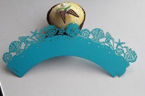 24pcs Sea Shells Seashell Laser Cut Cupcake Wrappers Decoration Wedding Birthday Party Decoration (Purple) N8