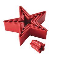 Cake Boss Decorating Tools 5-Piece Nylon Star Fondant and Cookie Cutter Set, Red N4