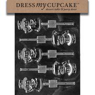 Dress My Cupcake DMCC107 Chocolate Candy Mold, Small Snowman with Hat Lollipop, Christmas