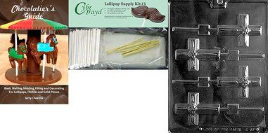 Cybrtrayd R067 Small Cross Lolly with Flower Chocolate Candy Mold with Exclusive Cybrtrayd Copyrighted Chocolate... N5