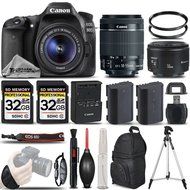 Canon EOS 80D Wi-Fi Full HD 1080P Digital SLR Camera + Canon 18-55mm IS STM Lens + Canon 50mm 1.8 II Lens + Extra...