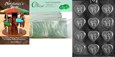 Cybrtrayd W007 Wedding Hearts Chocolate Candy Mold with Exclusive Cybrtrayd Copyrighted Chocolate Molding Instructions N4