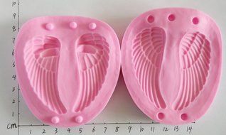 Wocuz W0712 Silicone Pair of 3D Wings Shape Fondant Mold Candy Making Mould for Cake Embossing Decoration N4