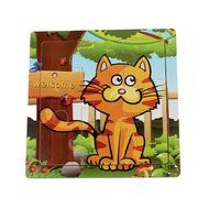 Cat Puzzles Toys ，BeautyVan Wooden Cute Cat Puzzle Educational Developmental Baby Kids Training Toy N2