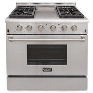 Kucht KRG3609U 36" Professional-Class Natural Gas Range with 5.2 cu. ft. Convection Oven, 4 Top Burners, Griddle... N3