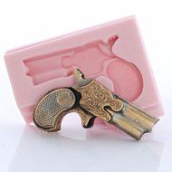 Pistol Silicone Mold Easy to use with Fondant, Chocolate, Candy, Resin, Clay, Wax, Soap. Western Pistol Mold Made... N4