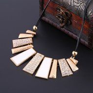 Oligex(TM) New Fashion Design Beads Enamel Bib Leather Braided Rope Chain Geometric Neck N3