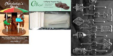 Cybrtrayd R007 Jewish Lolly Chocolate Candy Mold with Exclusive Cybrtrayd Copyrighted Chocolate Molding Instructions... N6