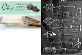 Cybrtrayd R007 Jewish Lolly Chocolate Candy Mold with Exclusive Cybrtrayd Copyrighted Chocolate Molding Instructions... N7